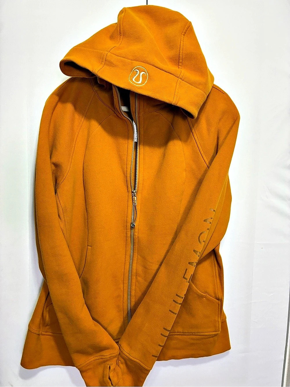 lululemon Orange Full-Zip Hoodie Size 14 - Picture 2 of 6